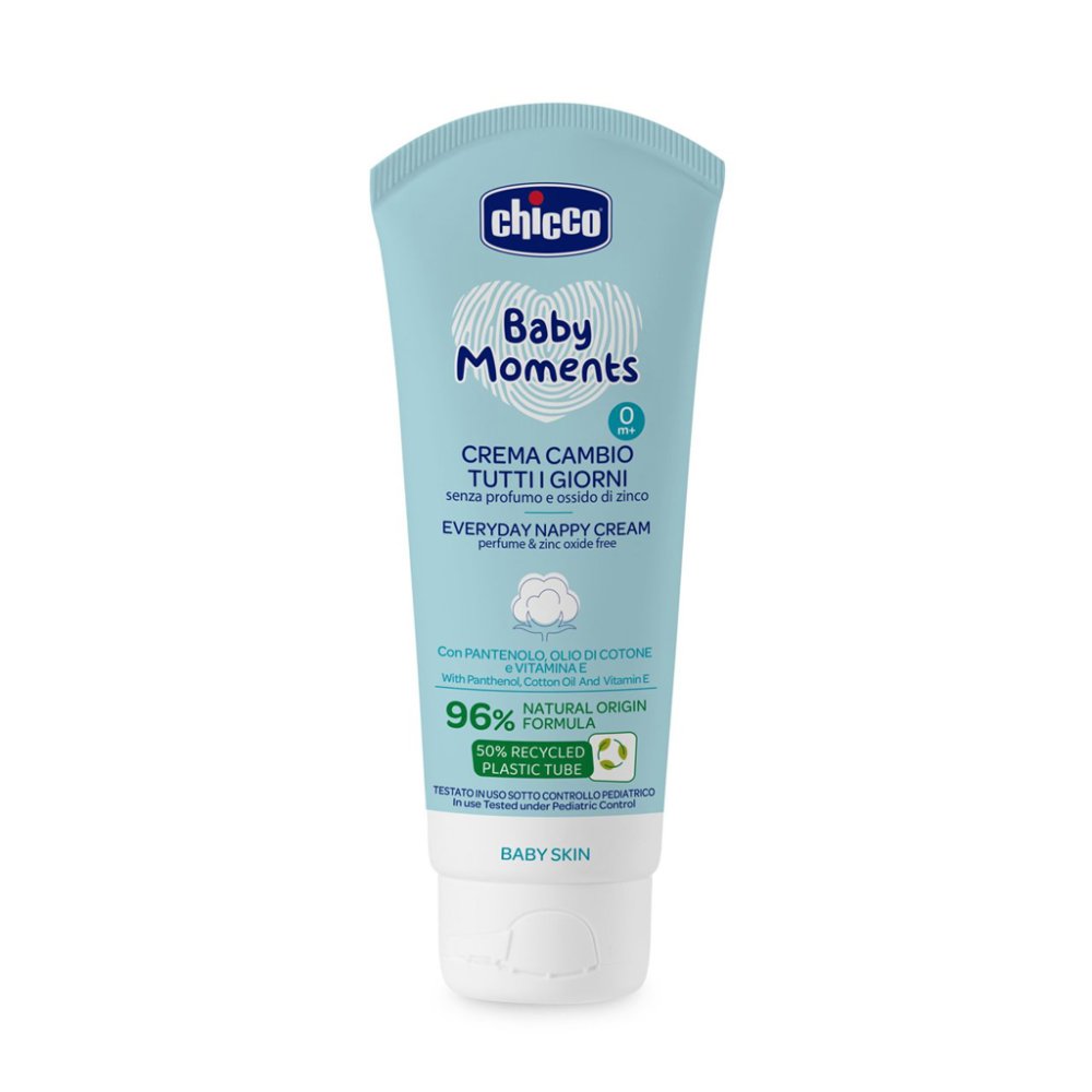 CHICCO Krém Na Dětský Zadeček Baby Moments Bez Parfému Na Každý Den 100ml, 0m+