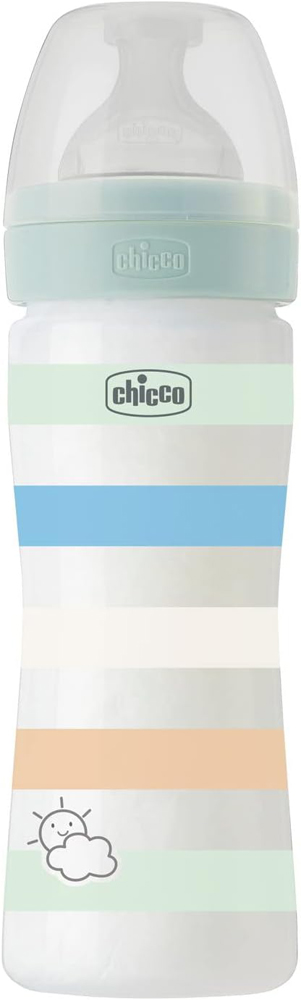 CHICCO Butelka Dla Niemowląt Silikonowe Samopoczucie 250 Ml Chłopiec