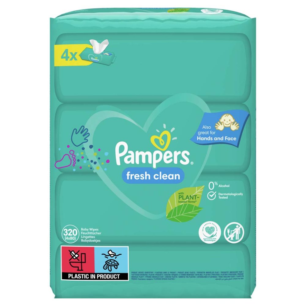 PAMPERS Fresh Clean XXL Feuchttücher 4x80 Stk