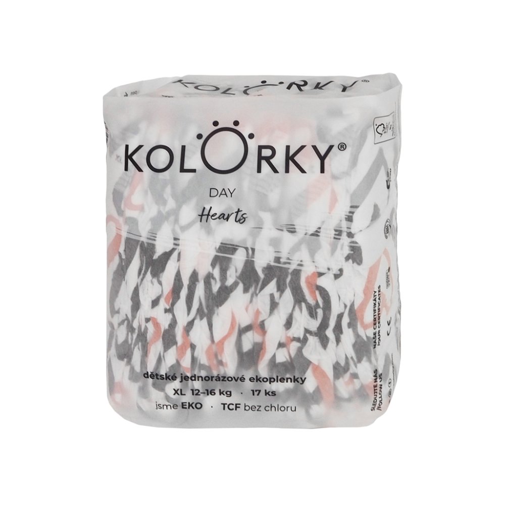 KOLORKY DAY Pelene Jednokratne Eko, Srce XL (12-16 Kg) 17 Kom.