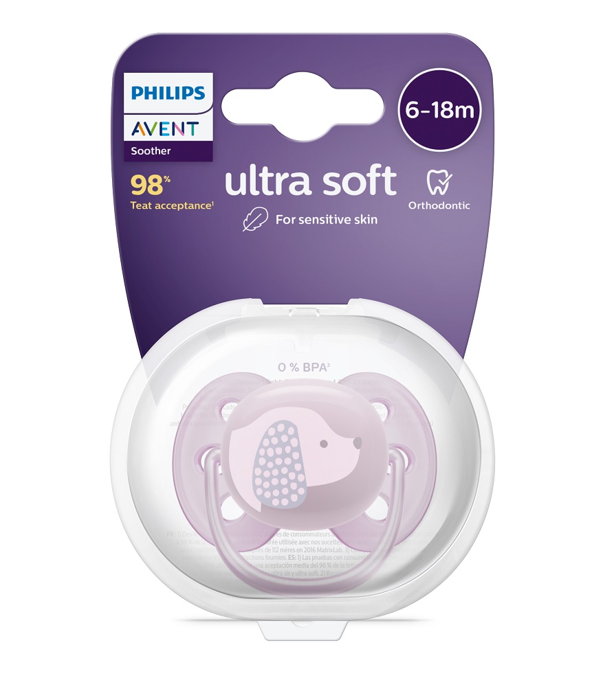 Philips AVENT Soother Ultrasoft Premium 6-18m Purple, 1 Pc