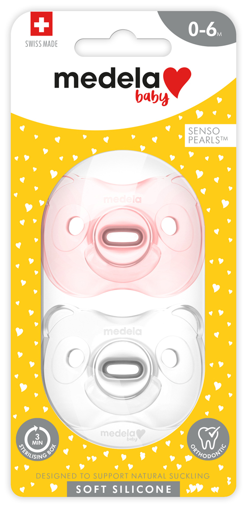 MEDELA Ciuccio Per Bambini Morbido Interamente In Silicone Ragazza 0-6m 2 Pz