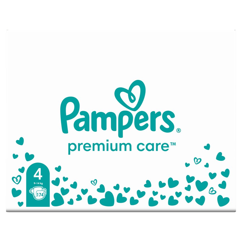 PAMPERS Premium Care Wegwerfwindeln Größe 4 (174 Stück) 9-14 Kg - Monatspackung