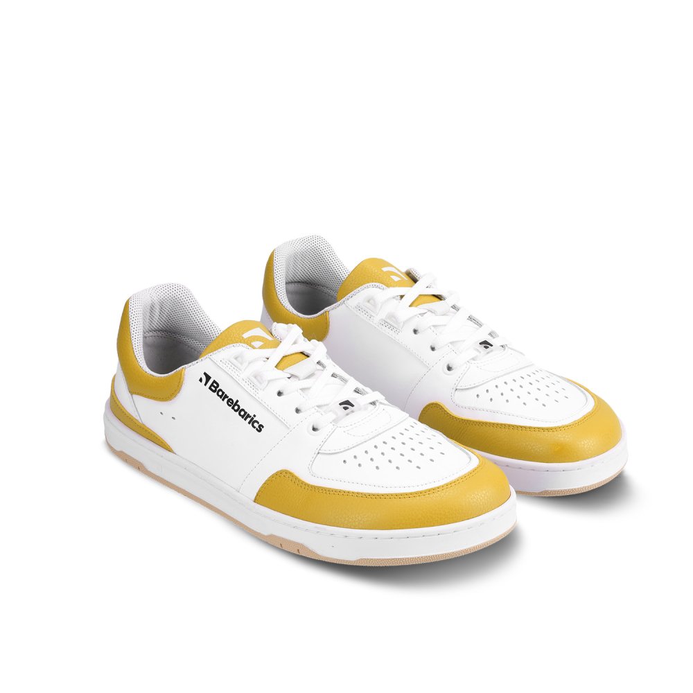 Barefoot Tenisky Barebarics Wave - White & Sunset Yellow 39 Yellow