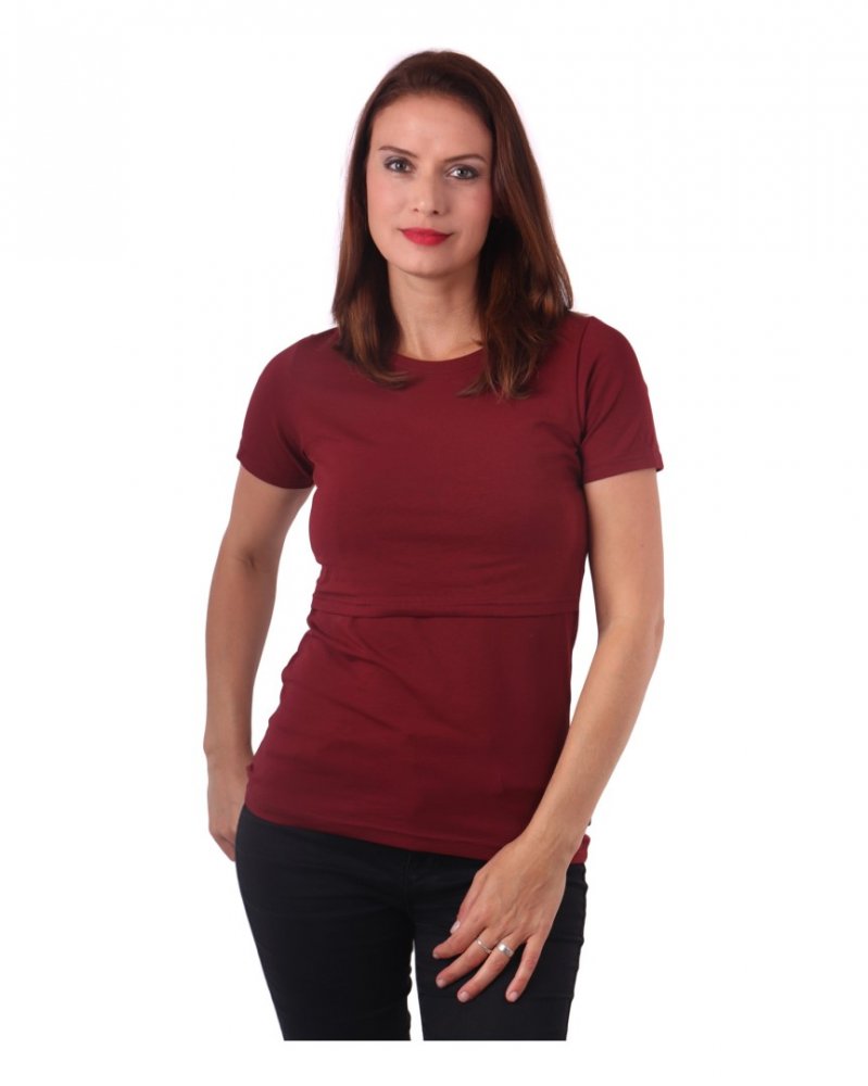 Still-T-Shirt Lena, kurzärmelig, bordeauxrot S/M – Bild 3