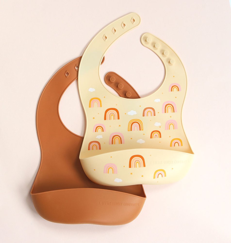 A Little Lovely Company - Set di due bavaglini in silicone - arcobaleno - immagine 6