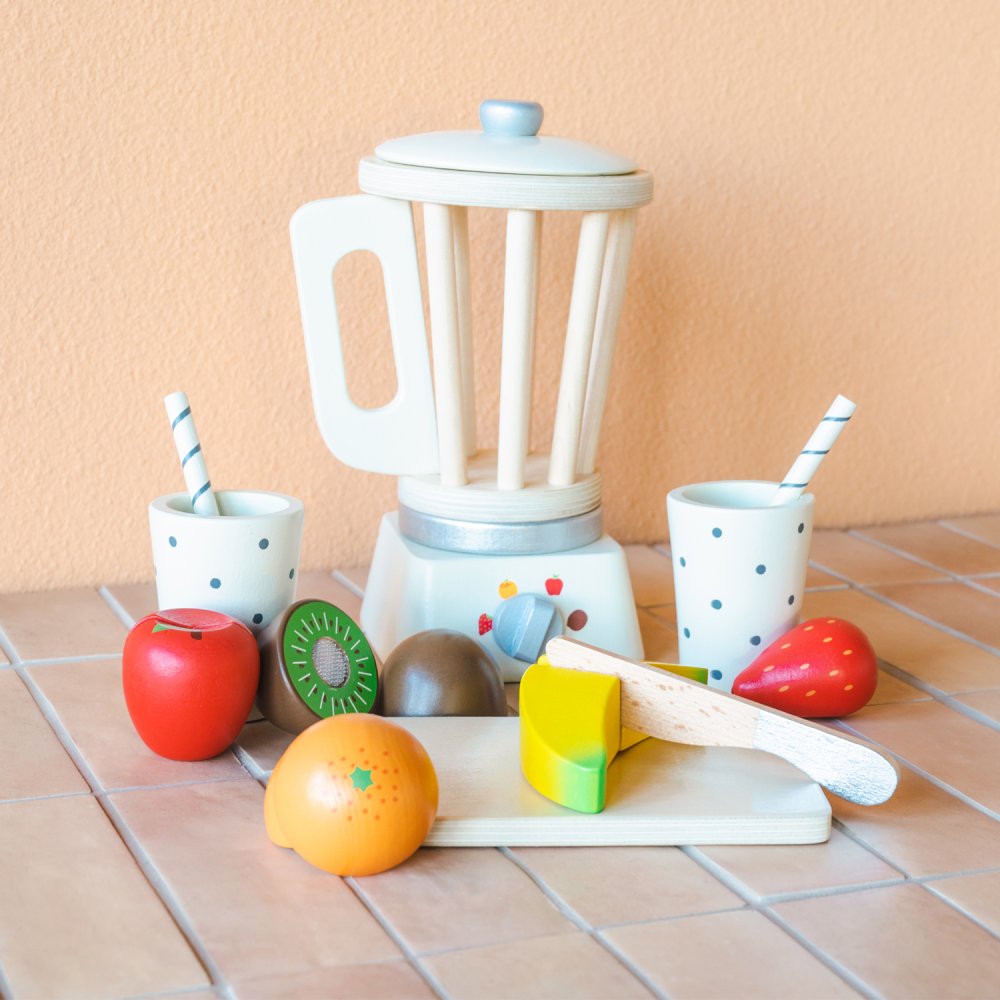 Frullatore in legno per smoothie con frutta - immagine 3
