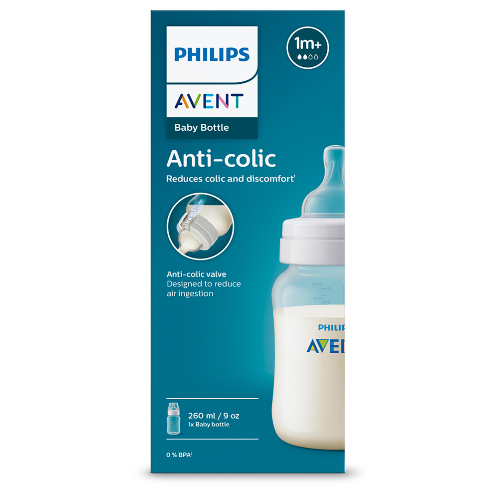 Philips AVENT Biberon Anti-coliques 260ml, 1m+ – Image 3