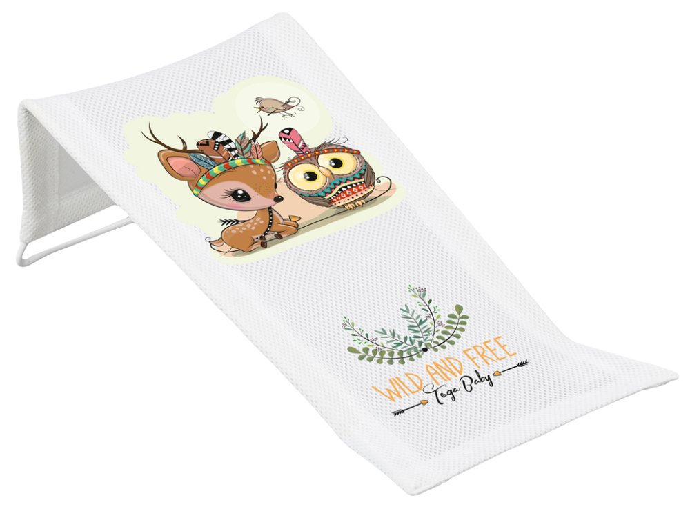 TEGA BABY Transat de bain en tissu Wild and Free Little Deer - blanc