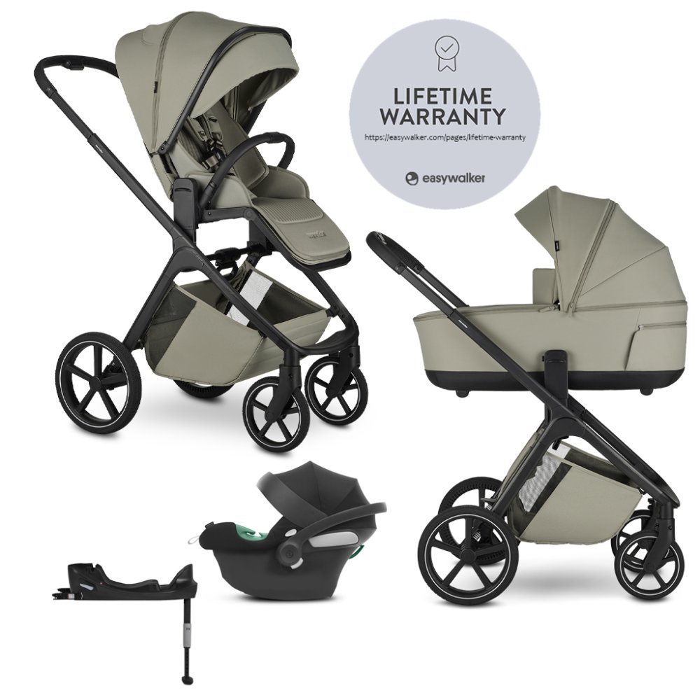 Poussette combinée EASYWALKER Zoey Sage Green + CYBEX Aton B2 i-Size + base
