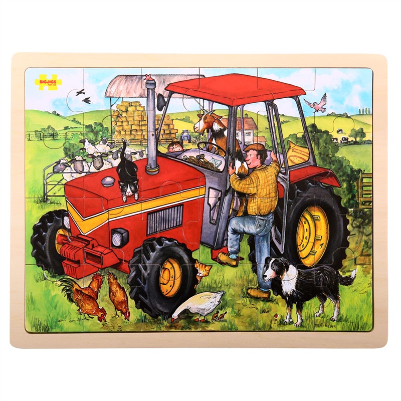 Bigjigs Toys Puzle de madera tractor 24 piezas
