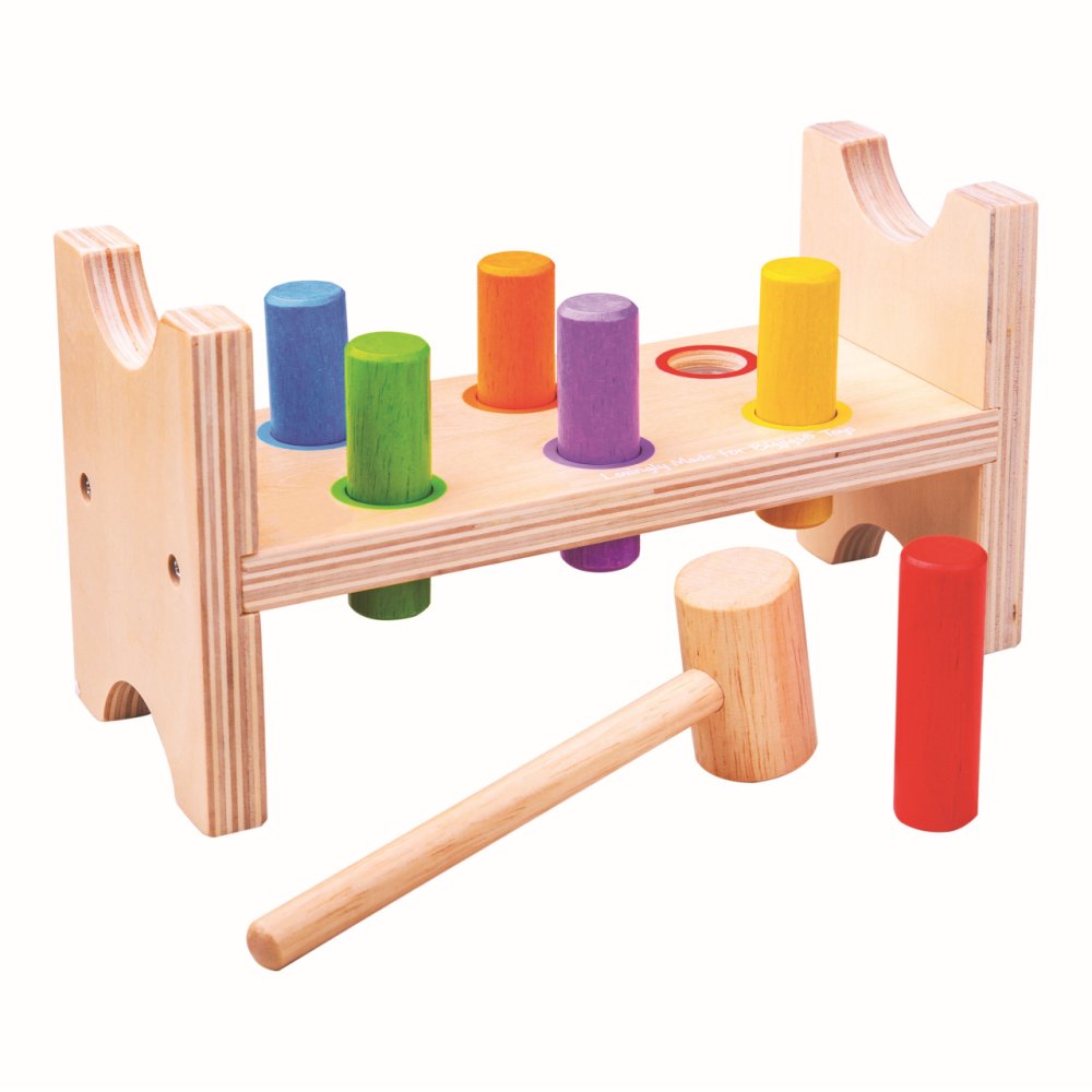 Bigjigs Baby Banco de golpear de madera