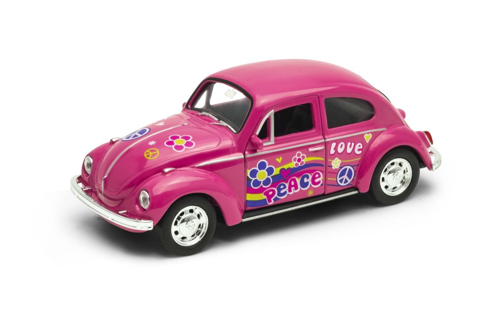 Welly Volkswagen Beetle model 1:34 różowy tęczowy