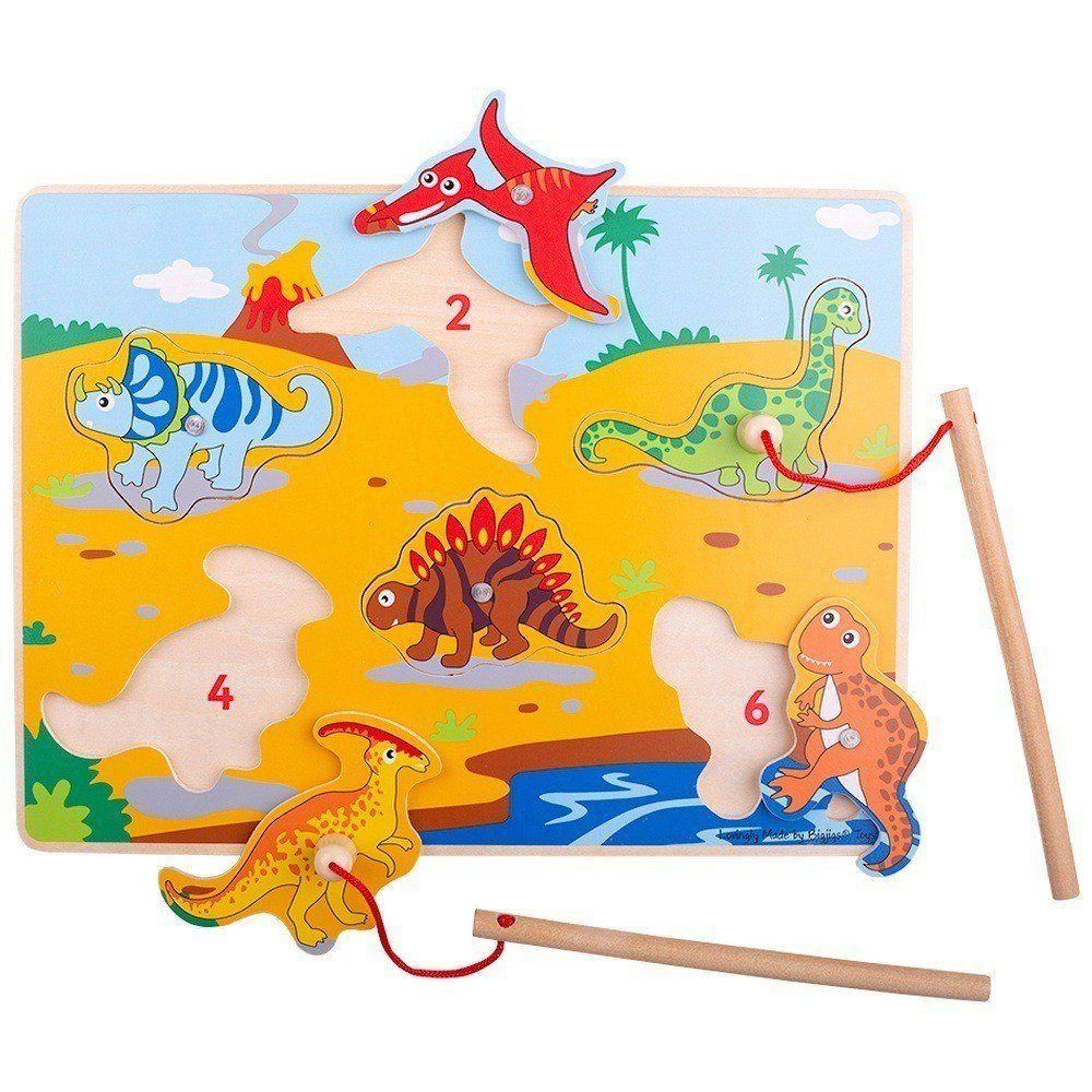 Bigjigs Toys Juego de Pesca de Dinosaurios de Madera