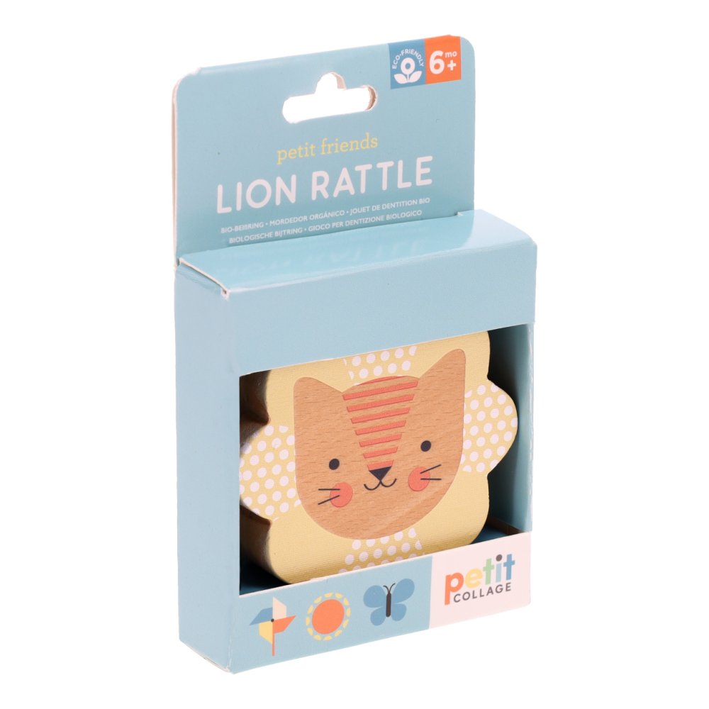 Petit Collage Drewniana grzechotka lew - obrazek 3