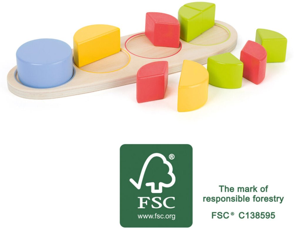 small foot Tavola didattica in legno frazioni