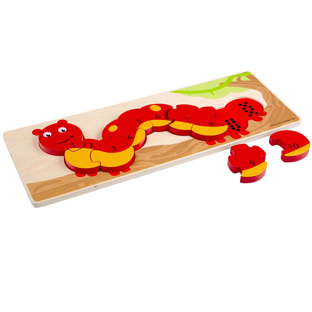 Bigjigs Toys Puzzle Chenille de Comptage
