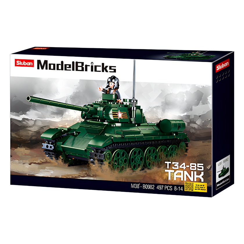 Sluban Model Bricks M38-B0982 Tanque T34/85 - Imagen 3