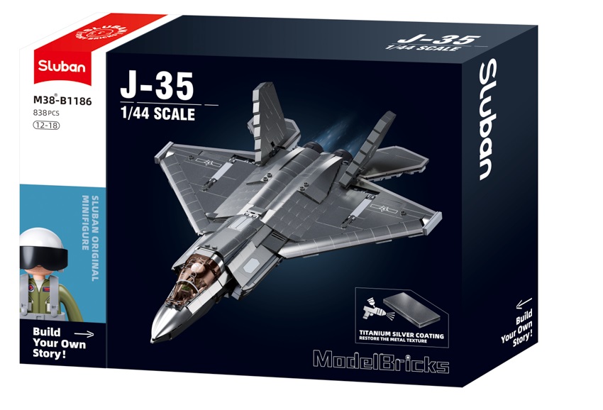 Sluban Stealth Aircraft Metal, Version mit Metallbeschichtung J-35S M38-B1186 – Bild 2