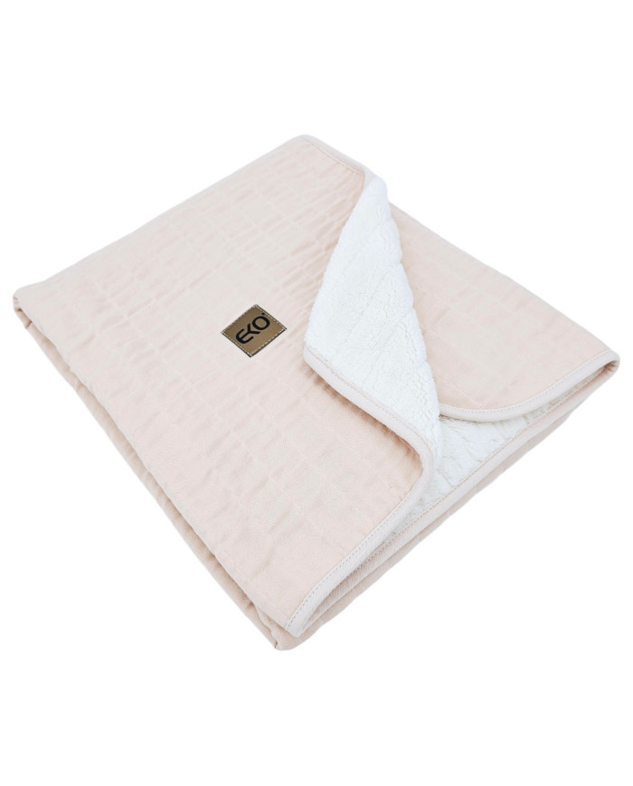 Manta de muselina EKO con piel Rose pink 75x90 cm - Imagen 4