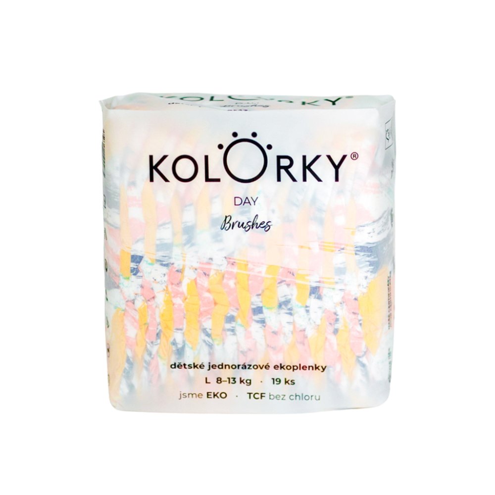 KOLORKY DAY Pañales desechables eco, štětec L (8-13 kg) 19 uds