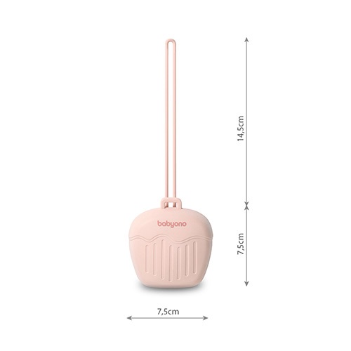 BABYONO Étui à sucette en silicone rose 0m+ – Image 3
