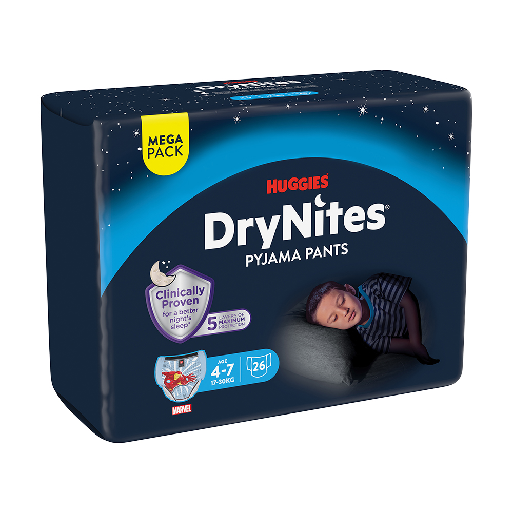HUGGIES® Braguitas pañal desechables DryNites MEGA 17-30 kg Niño, 26 unidades, M - Imagen 3