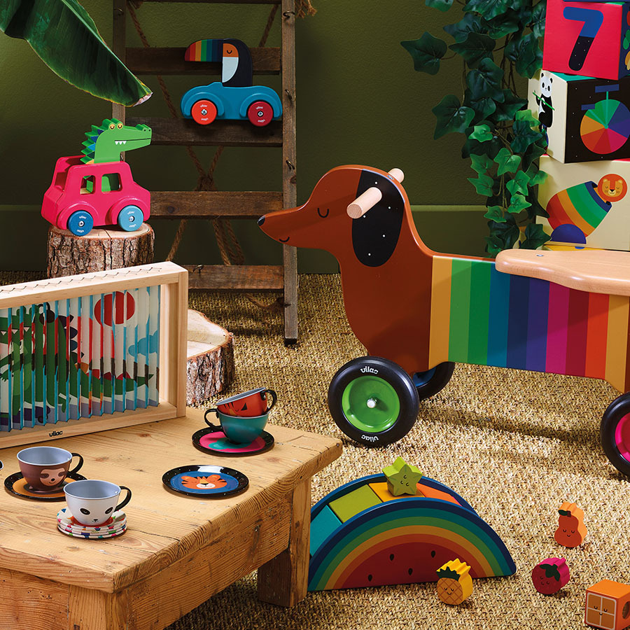 Vilac Bicicletta senza pedali in legno Cagnolino colorato - immagine 7