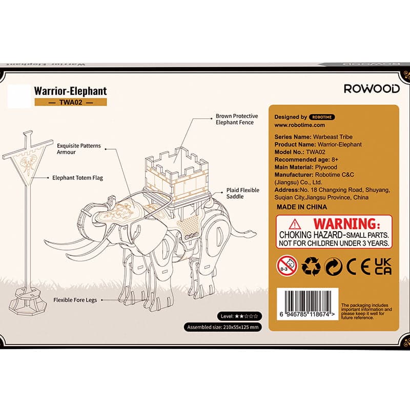 RoboTime 3D fa építőjáték Harcos elefánt - Image 4