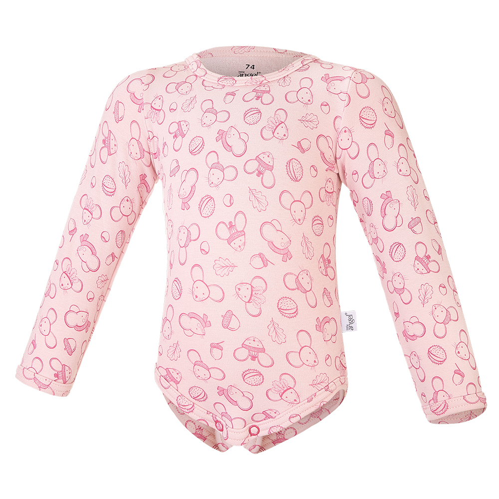 Body T-shirt smyk STAMPA Outlast® - rosa antico chiaro topolini 62