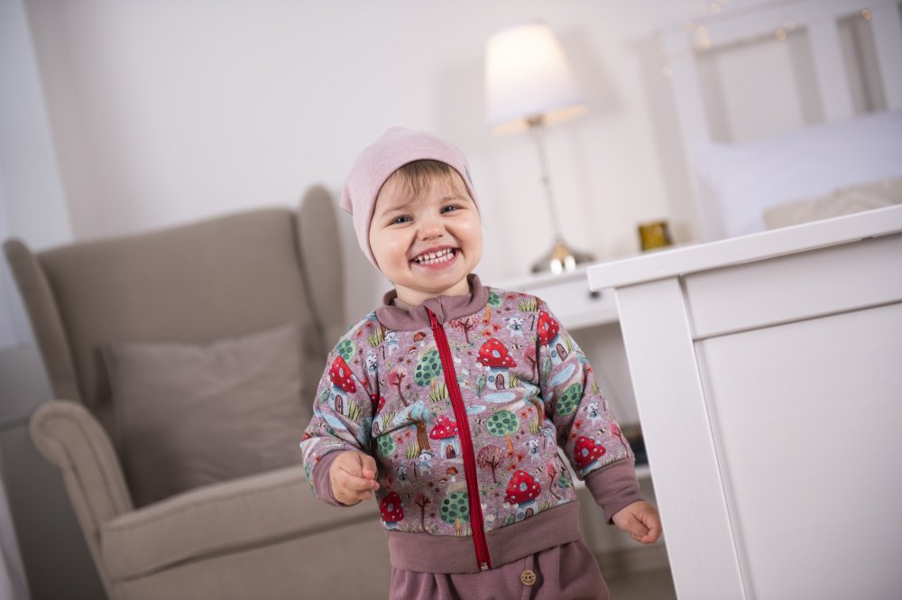 Sudadera cálida con cremallera - setas rosa antiguo 74 - Imagen 6