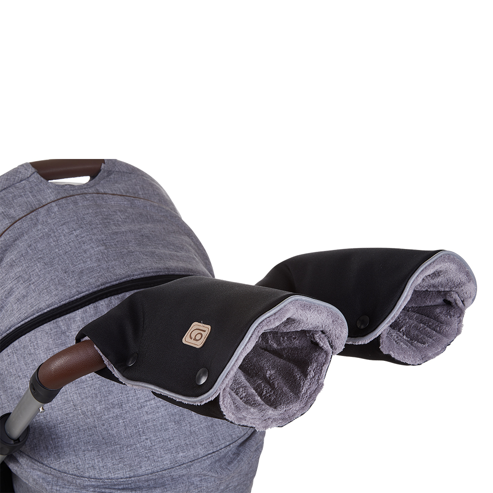 Guantes para cochecito par - negro/gris