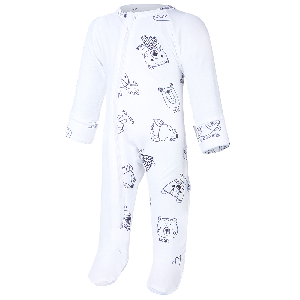 Tutina smick DR TISK Outlast® - bianco/animaletti bianchi 56