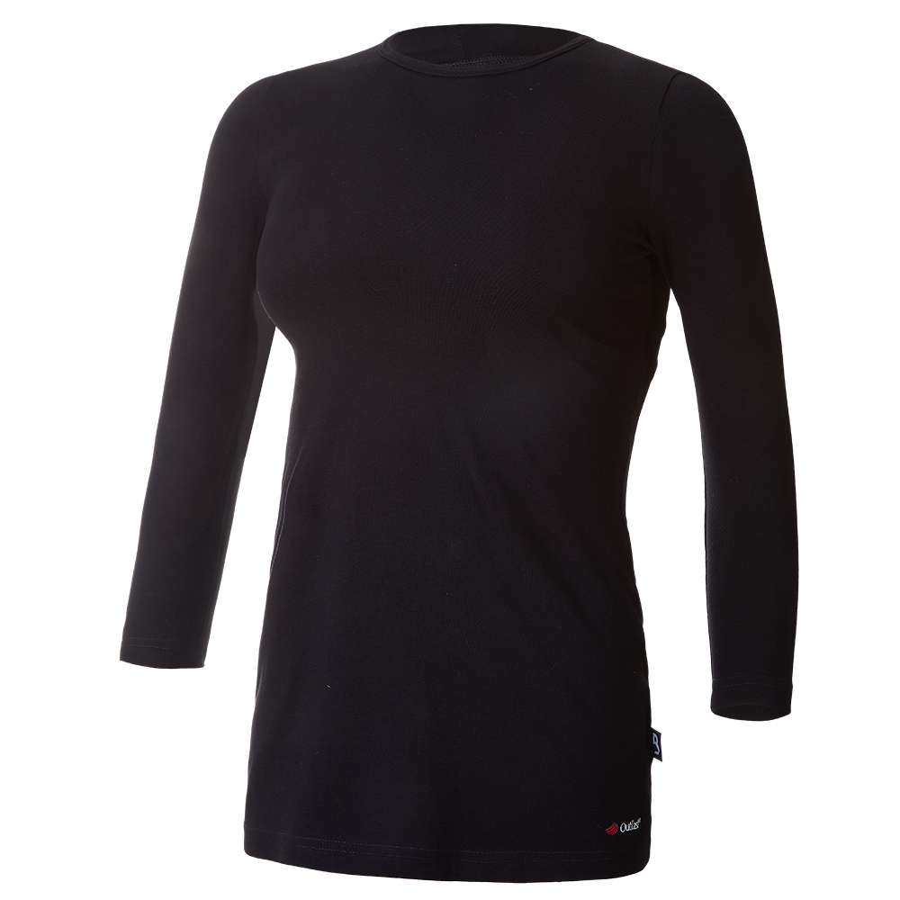 T-shirt femme fin manches 3/4 Outlast® - noir M