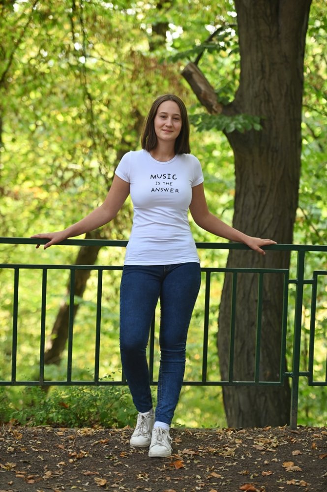 T-Shirt KR dünner Aufdruck Outlast® - Weiß 152 – Bild 7