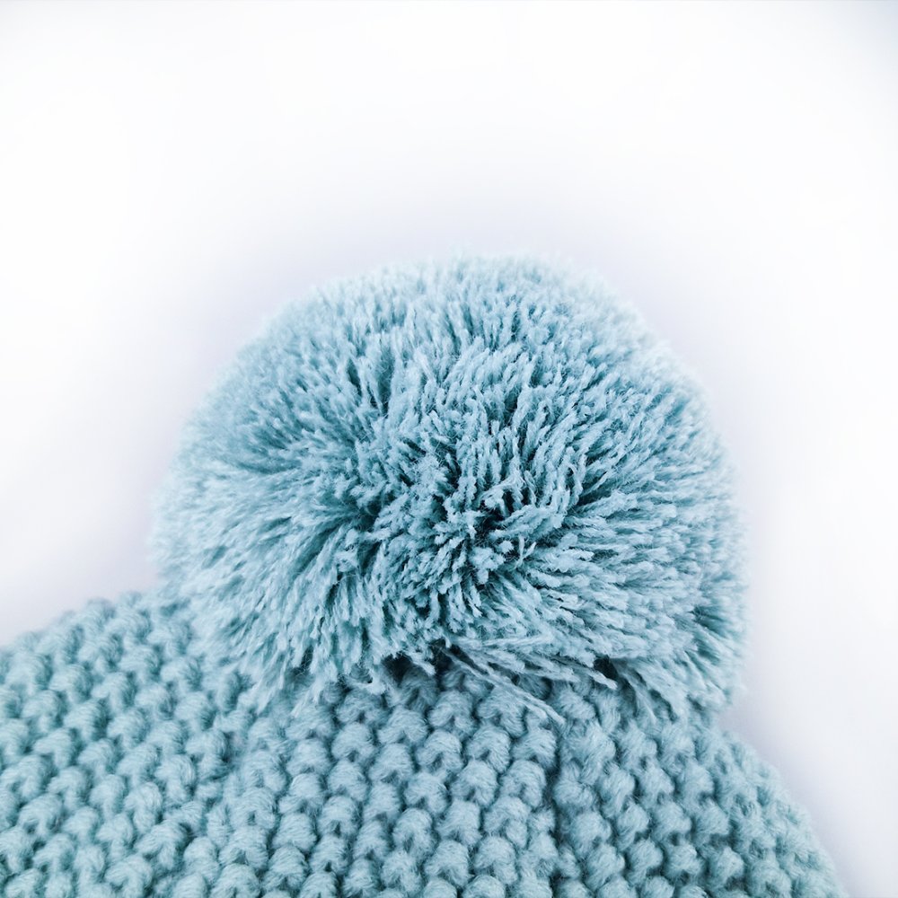 Kötött, megkötős, copfos LA Outlast ® sapka - világos menta 4 | 45-48 cm - Image 2