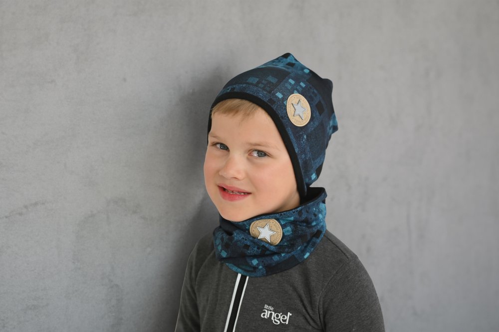 Bonnet doublé Outlast® - denim carreaux/noir 6 | 54-57 cm – Image 4