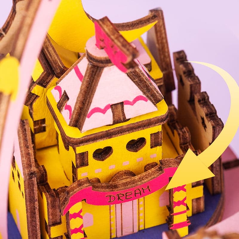 RoboTime 3D dřevěná skládačka hrací skříňky Veselý kolotoč (obrázek 3)