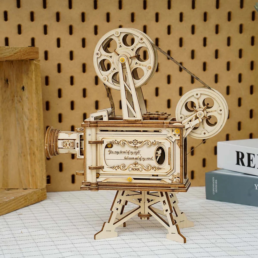 RoboTime 3D dřevěná mechanická skládačka Filmový projektor (obrázek 10)
