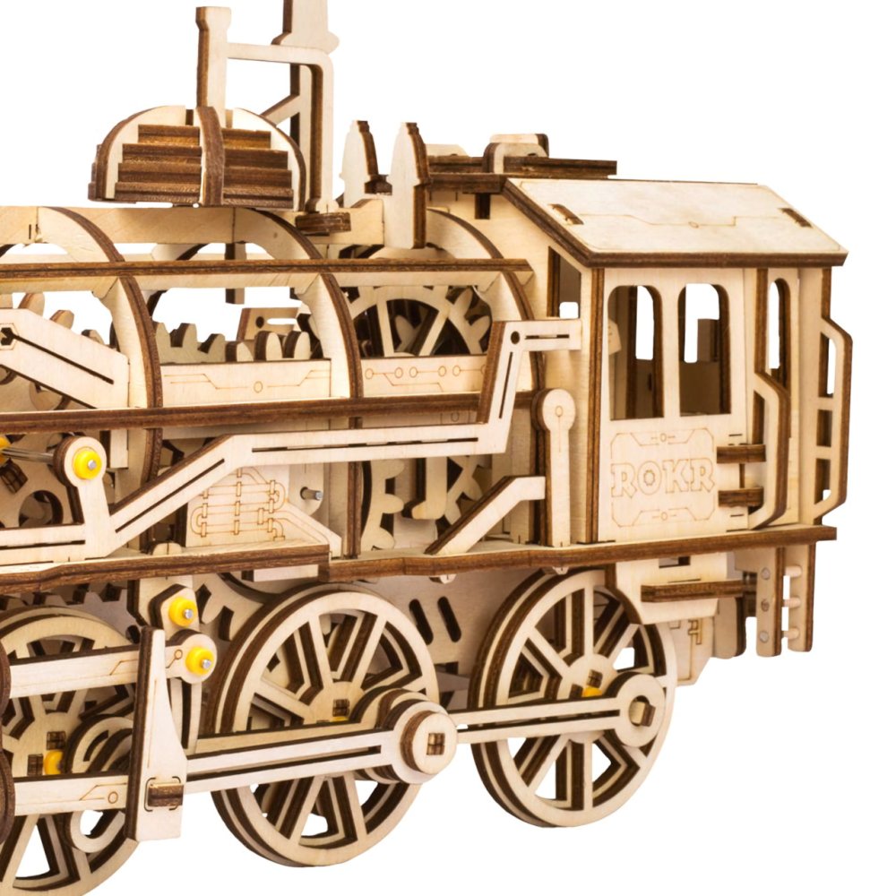 RoboTime 3D dřevěná mechanická skládačka Parní lokomotiva (obrázek 8)