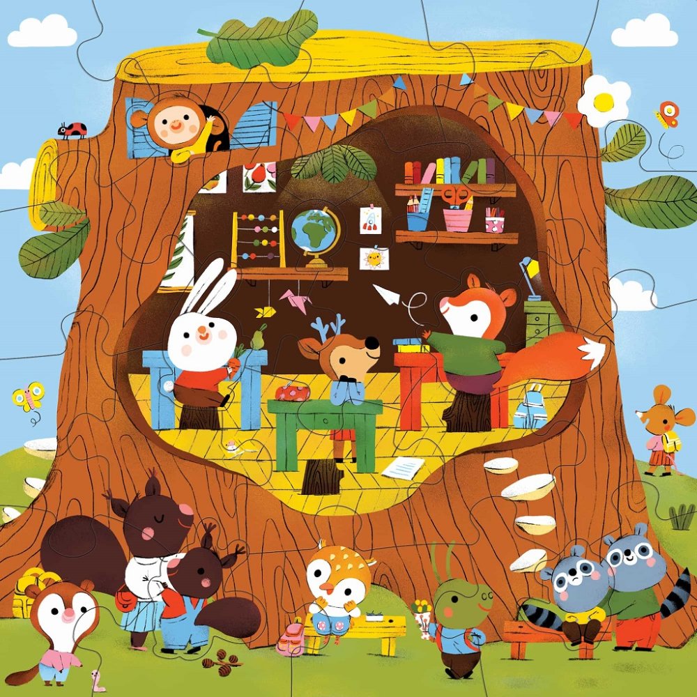 Mudpuppy Podlahové puzzle Lesní školka s tvarovanými dílky 25 dílků (obrázek 2)