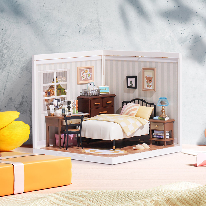 RoboTime 3D dřevěná skládačka Miniatura domečku Ložnice Sweet Dream (obrázek 6)
