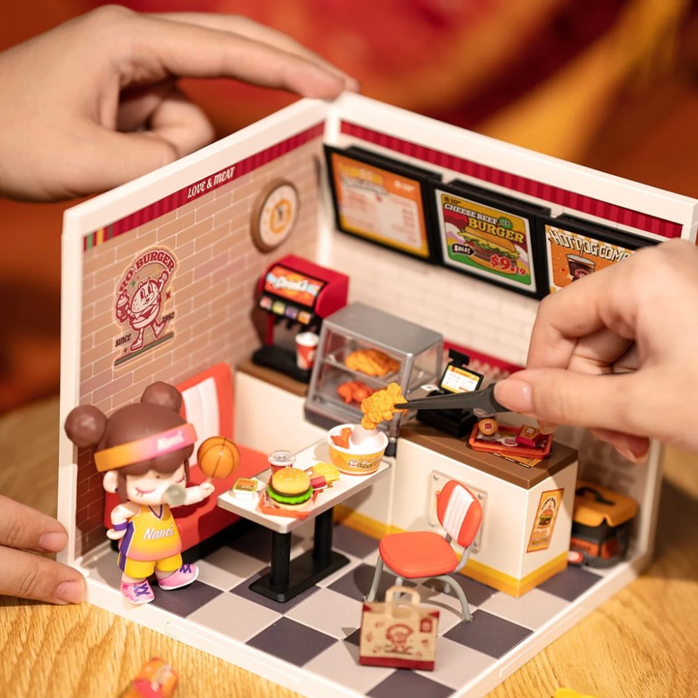 RoboTime 3D dřevěná skládačka Miniatura domečku Restaurace Mňam, mňam burger (obrázek 4)