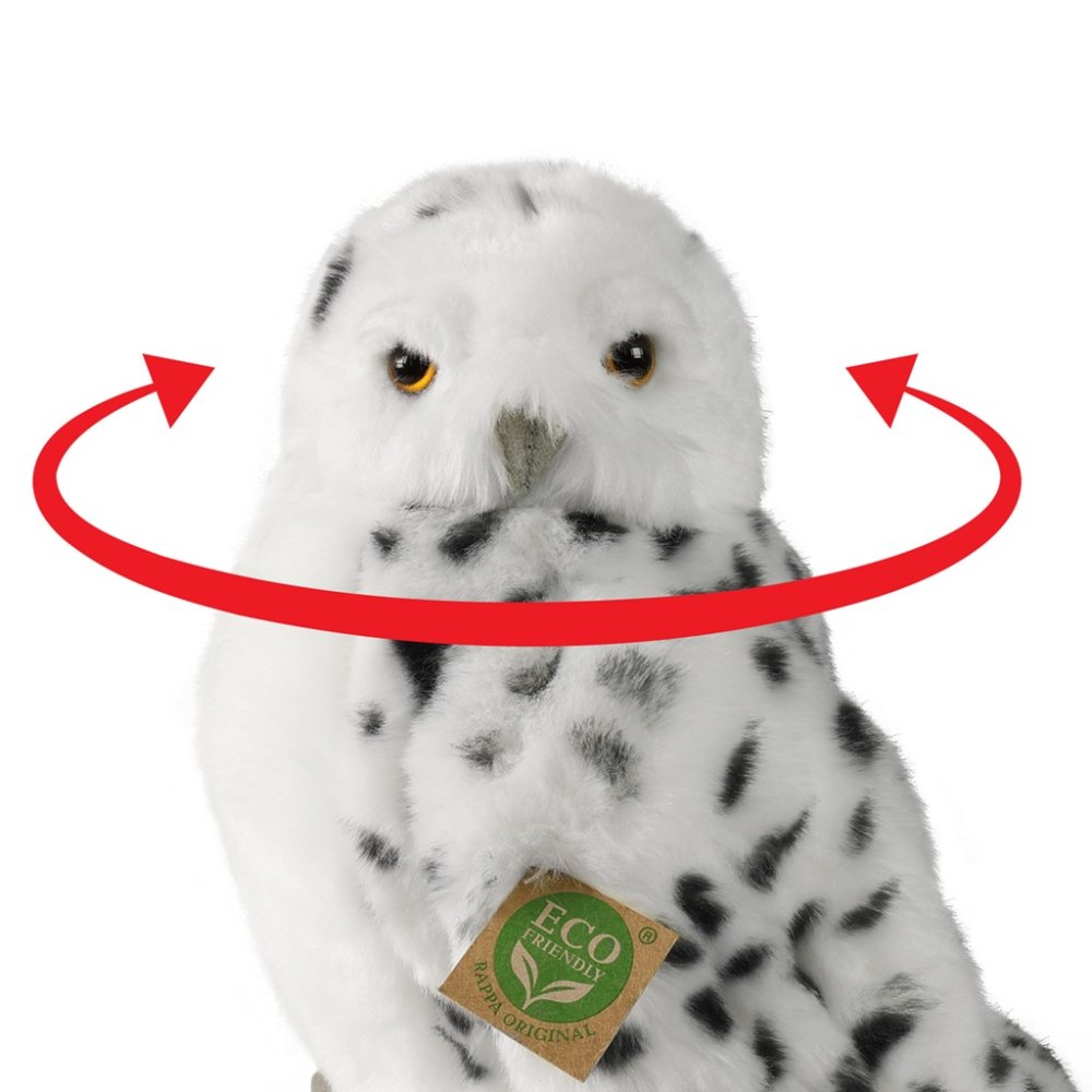 Rappa Plyšová sova/sovice sněžná s otáčející hlavou 28 cm ECO-FRIENDLY (obrázek 6)