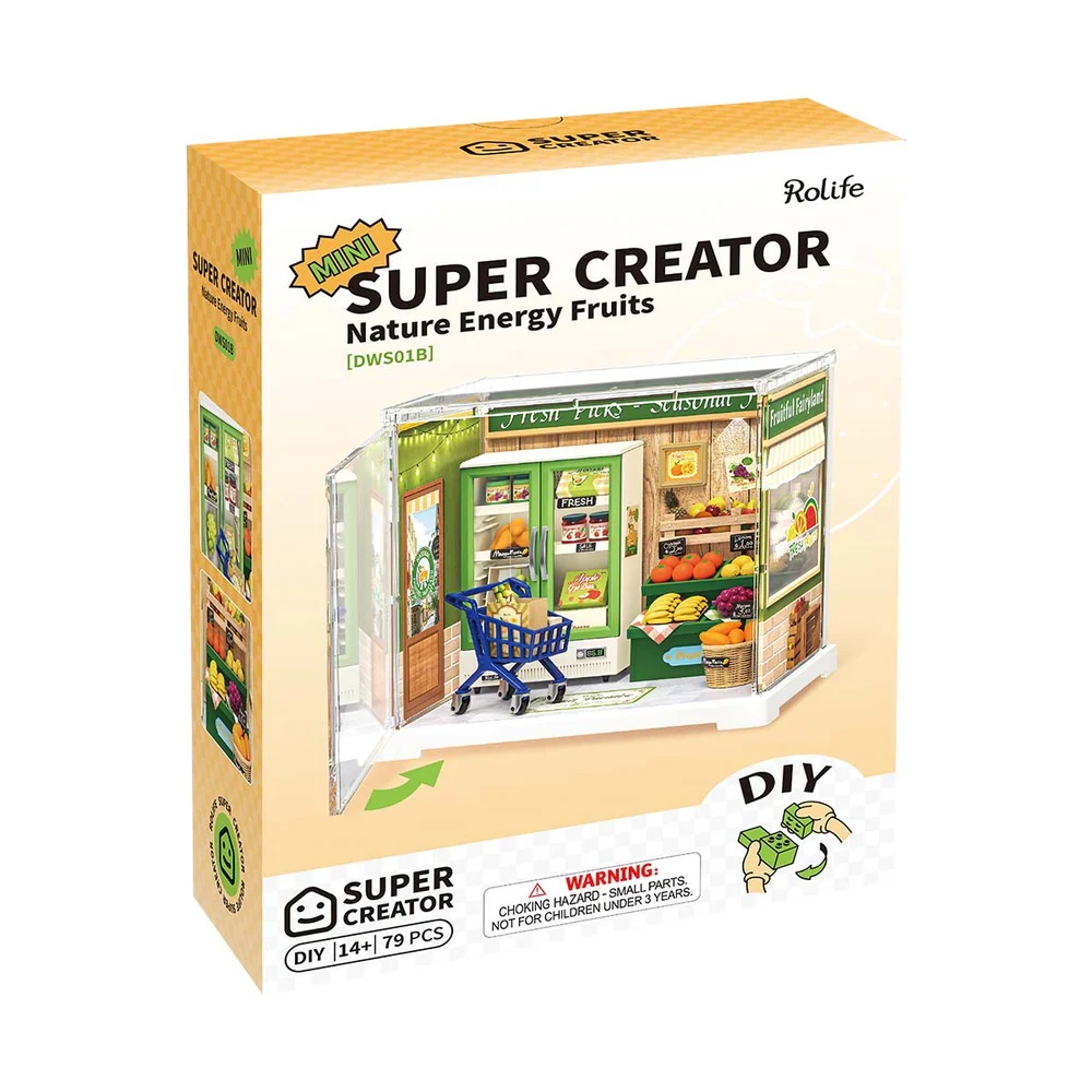 RoboTime 3D dřevěná skládačka Miniatura domečku mini Prodejna ovoce a zeleniny (obrázek 4)