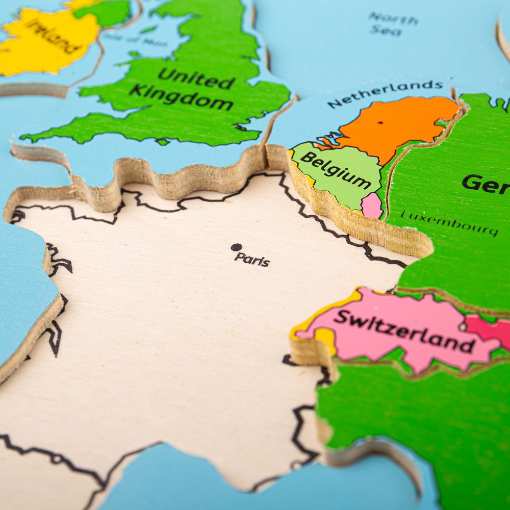Bigjigs Toys Dřevěné puzzle mapa Evropy 25dílků (obrázek 7)