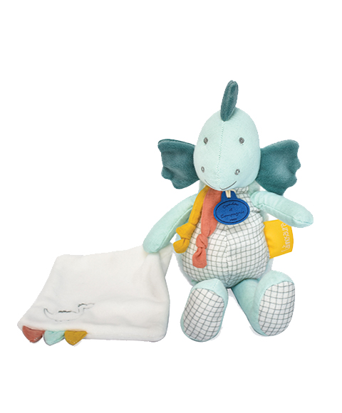 Doudou Dárková sada - Plyšový dinosaurus s dečkou 25 cm zelený (obrázek 5)