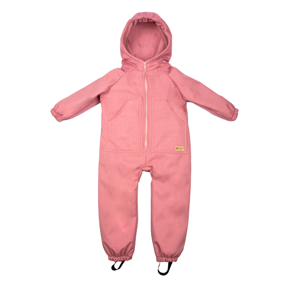 Monkey Mum® Baby Softshell Winter Jumpsuit With Sherpa - Pink Lamb - Sizes 98/104, 110/116 110/116,Monkey Mum® Baby Softshell Winter Jumpsuit With She