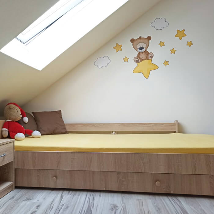 Wandaufkleber Für Kinder - Teddybären Mit Sternen Und Mond