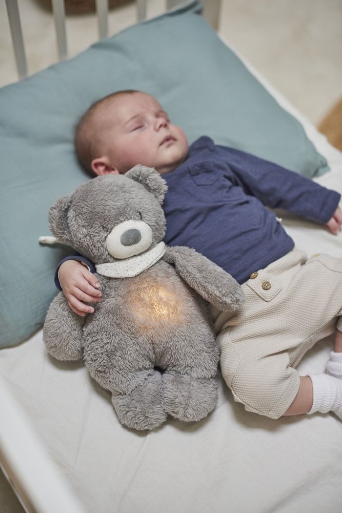 NATTOU Plüschmusikalisches Schlaflied Mit Licht- Und Weinsensor 4 In 1 Sleepy Bear Grey 0m+